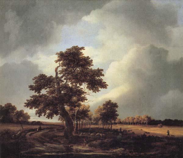 Jacob van Ruisdael Landscape with Shepherds and Peasants oil painting picture